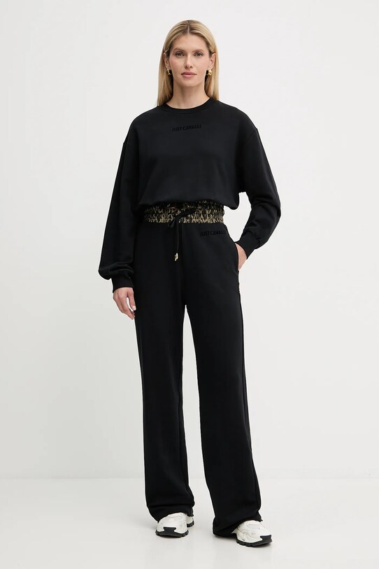 Just Cavalli hanorac de bumbac 79PAIE20.CF100 negru AW25