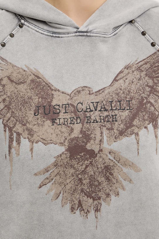 Just Cavalli bluza bawełniana 79PAIE05.CFW13 szary
