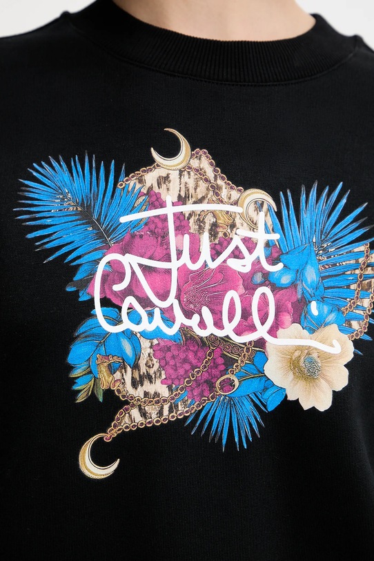Just Cavalli bluza bawełniana 79PAIE24.CF102 czarny
