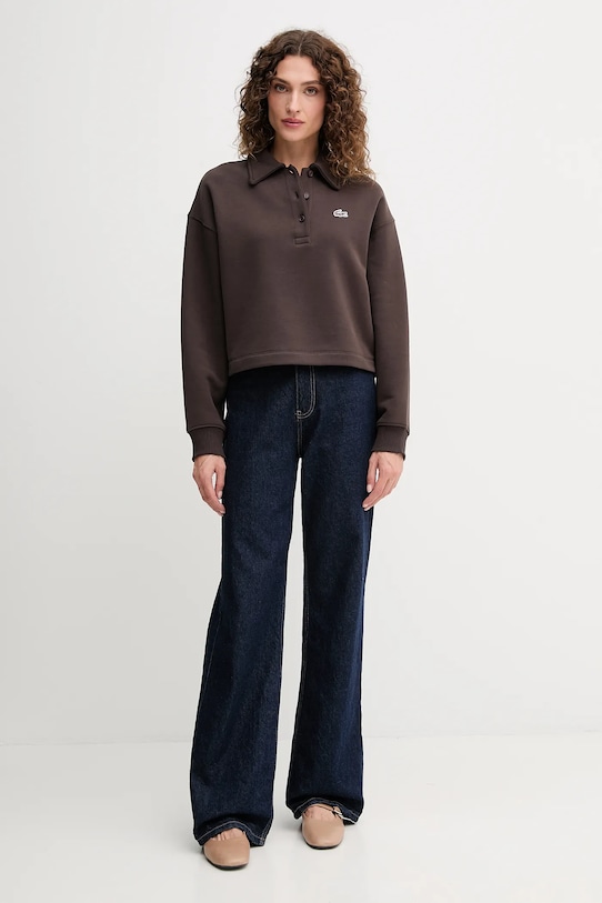 Lacoste hanorac de bumbac SF5275 maro AW25