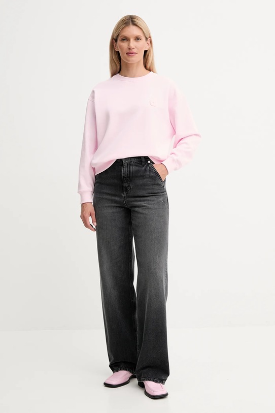 Kenzo bluza bawełniana FF52SW1804MF różowy AW25