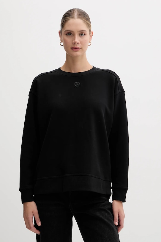 Dkny hanorac de bumbac cu modele negru DJ4T1344