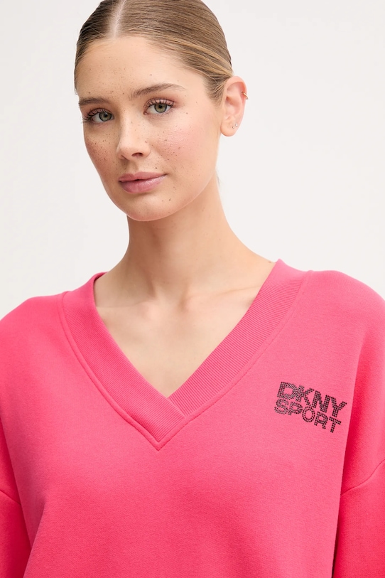 Dkny bluza bawełniana różowy DP5T1279