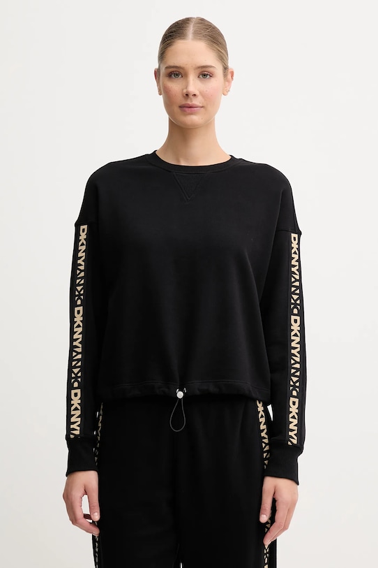 Dkny hanorac de bumbac imprimeu negru DP5T1414