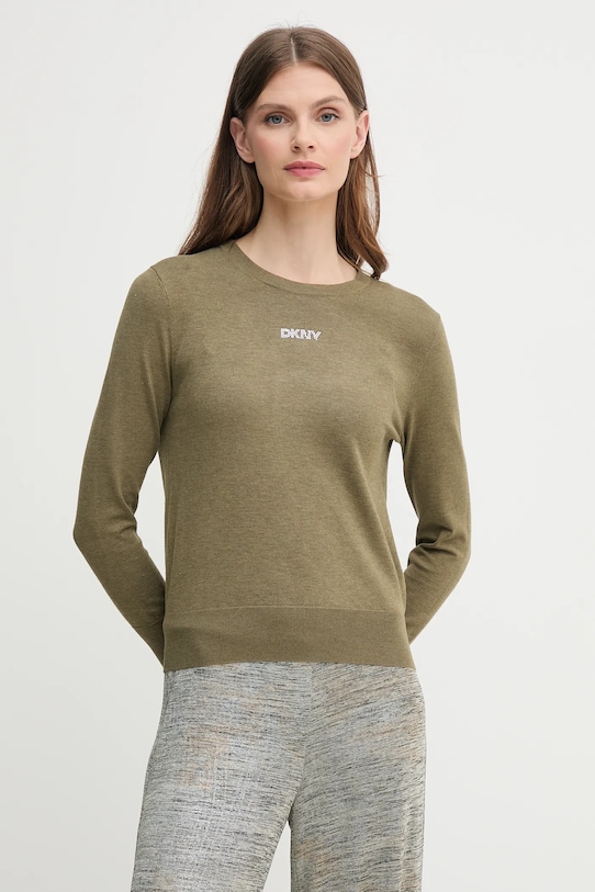 Dkny sweter aplikacja zielony DJ5R0743