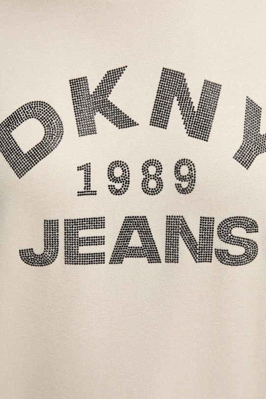 Βαμβακερή μπλούζα Dkny DJ5T1522 μπεζ