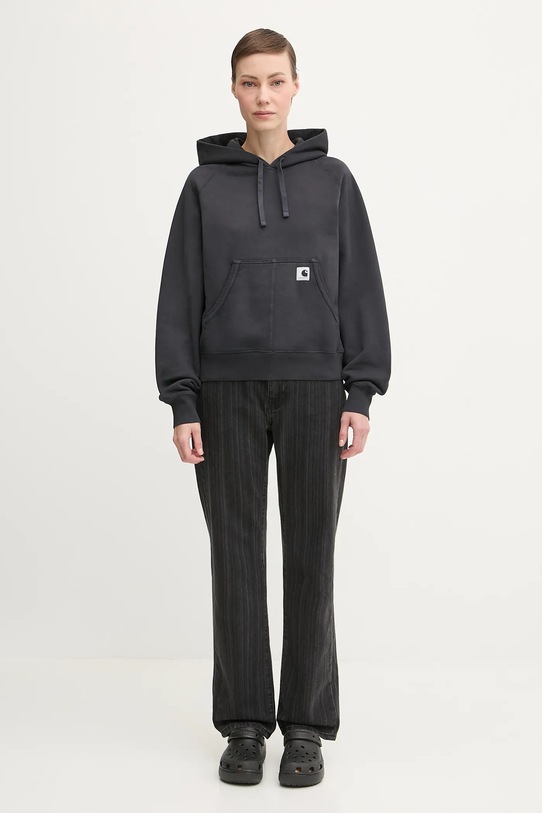 Carhartt WIP bluza bawełniana W’ Hooded Hudson I035137.895F czarny