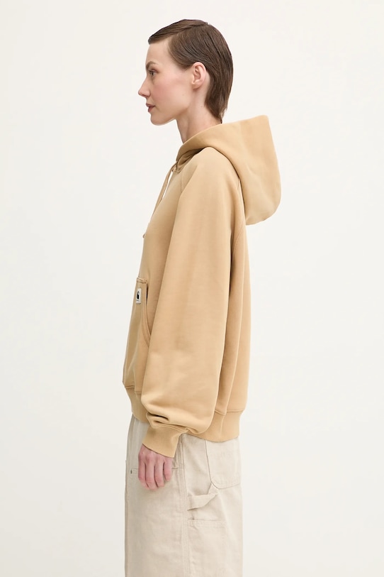 Carhartt WIP bluza bawełniana W’ Hooded Hudson I035137.07E5F brązowy AW25
