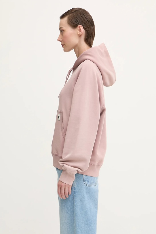 Carhartt WIP bluza bawełniana W’ Hooded Hudson I035137.1XF5F różowy AW25