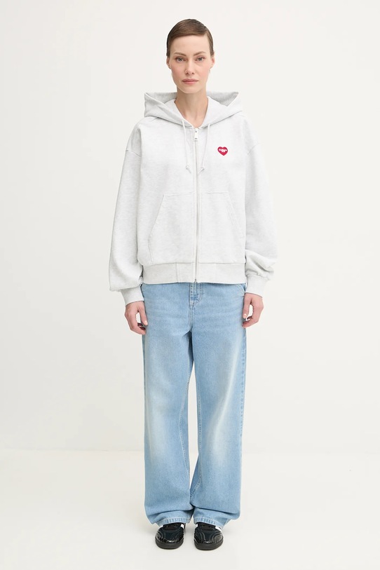 Bavlnená mikina Carhartt WIP W' Hooded Heart II Hartt I035242.482XX biela