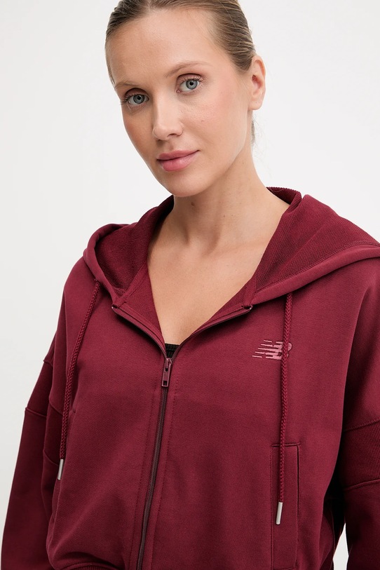 Bavlněná mikina New Balance burgundské WJ51506MHB