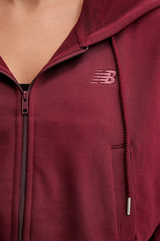 Bavlněná mikina New Balance WJ51506MHB burgundské