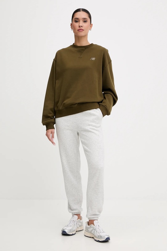 New Balance bluza bawełniana WT41500WDL zielony AW25