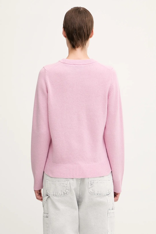 Odzież GANNI sweter wełniany Graphic Wool Mix Poodle K2499 różowy