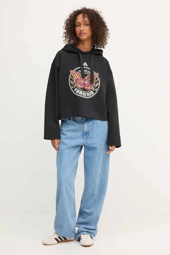 Μπλούζα adidas x Farm Rio JL8607 μαύρο AW25