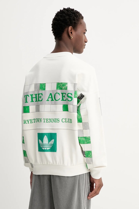 Одежда Хлопковая кофта adidas Originals Court Crew JW0149 бежевый