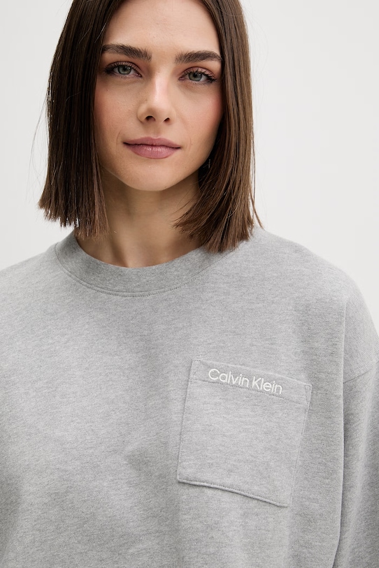 Calvin Klein Underwear dukserica loungwear ženska pamučna siva LV00QS7516