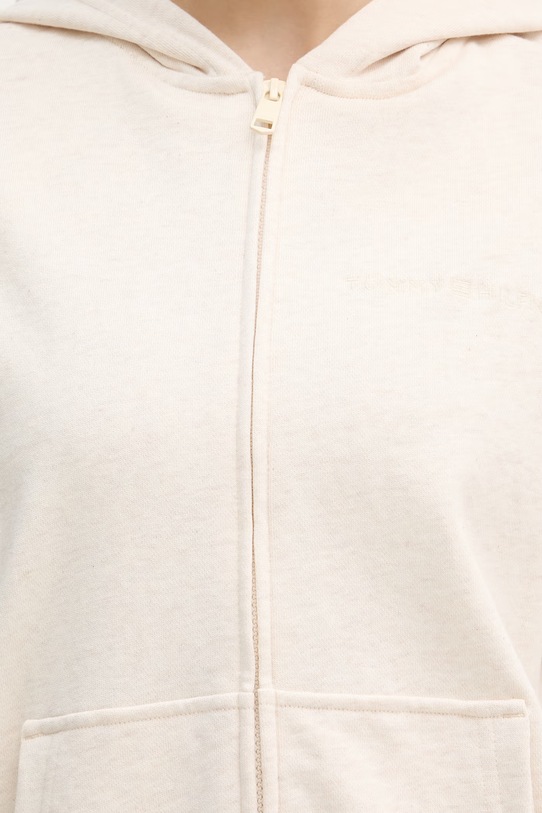 Tommy Hilfiger jopica s kapuco ženska z bombažem UW0UW06093 bež