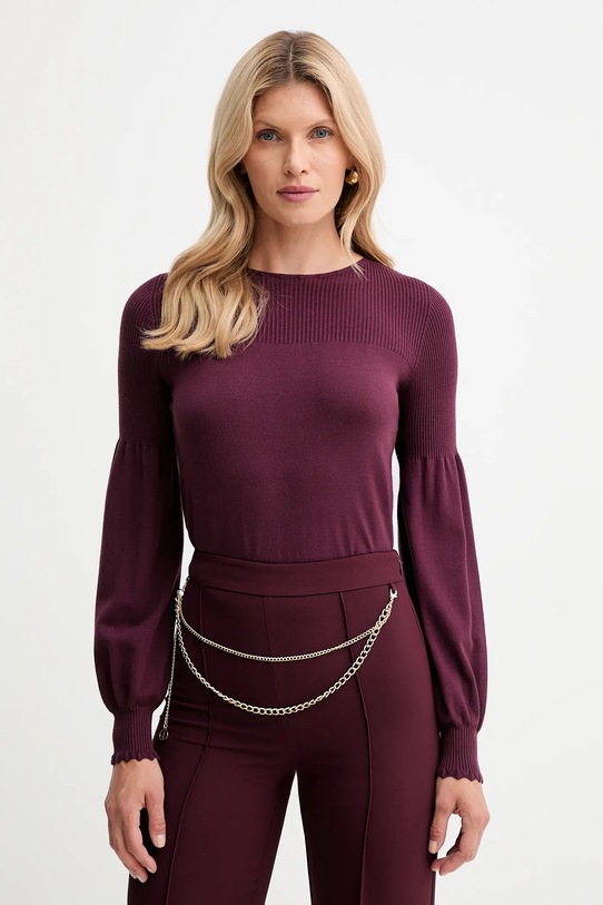 Svetr Twinset kulatý burgundské 252TP3061