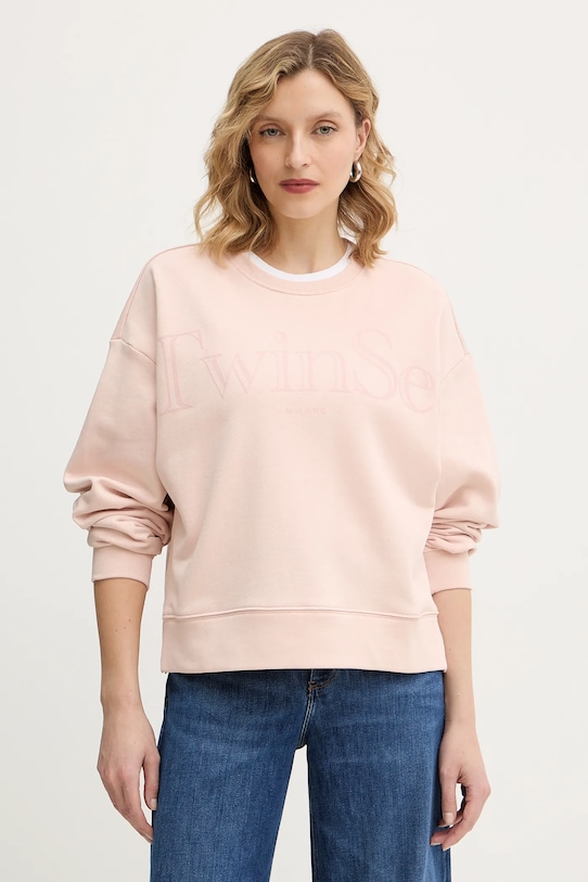 Twinset bluza bawełniana nadruk pomarańczowy 252TT2330