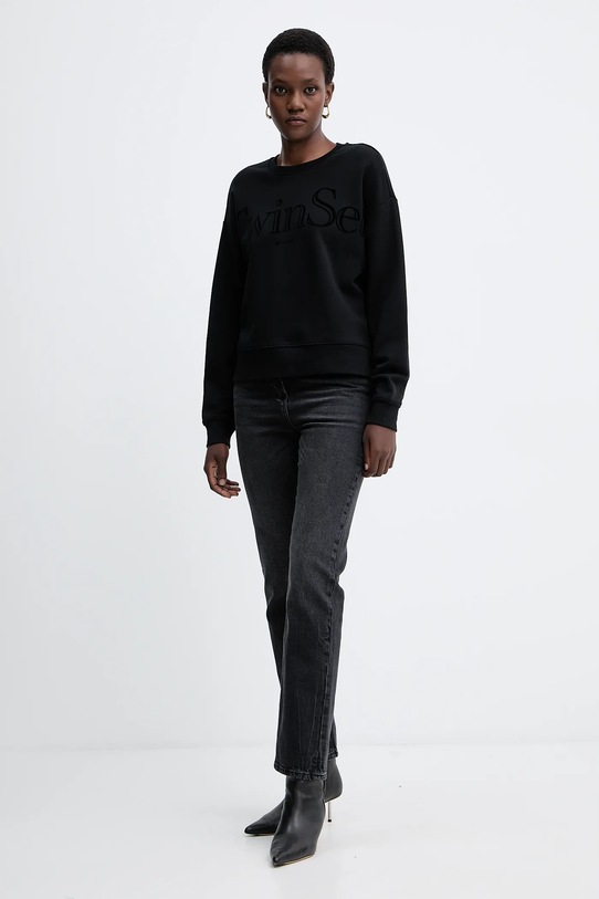 Twinset bluza bawełniana 252TT2330 czarny AW25