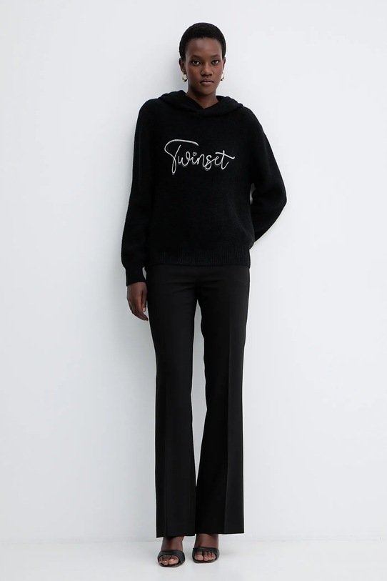 Twinset sweter z domieszką wełny 252LL3EAA czarny AW25