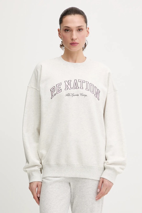P.E Nation bluza bawełniana Heritage nadruk szary 253F115