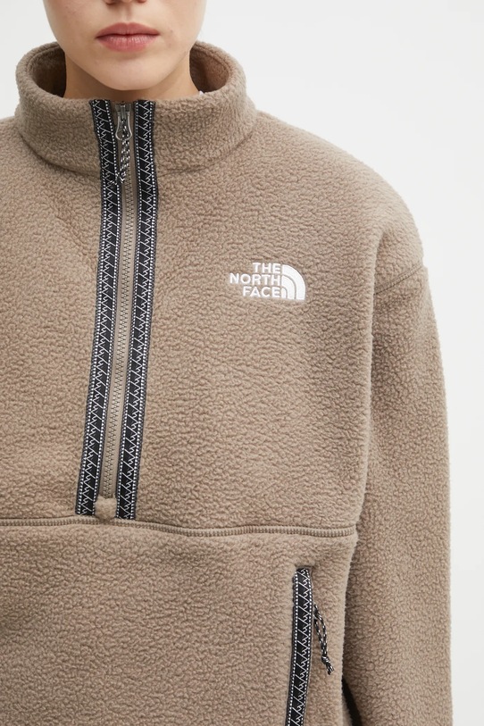 The North Face bluza polarowa Fleeski 1/4 zip brązowy NF0A88Z3BOW1