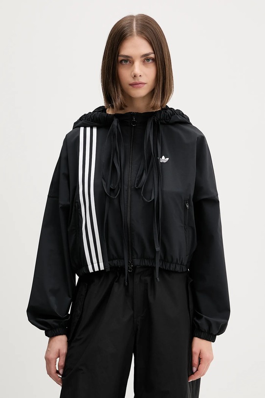 adidas Originals bluză Ribbon Off Placed 3 Stripes Tracktop imprimeu negru JX2698