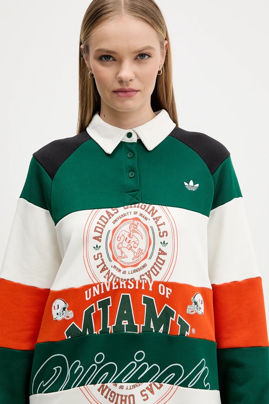 adidas Originals bluza bawełniana MIAMI LS CREW zielony KF2329