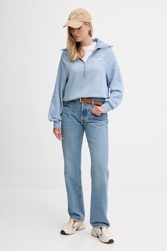 Tommy Hilfiger bluză WW0WW46632 albastru AW25