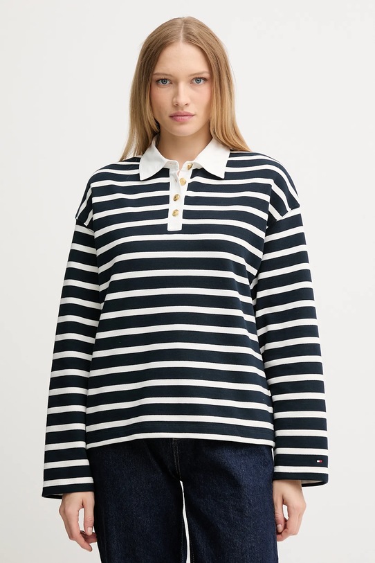 Tommy Hilfiger hanorac de bumbac cu modele bleumarin WW0WW47457