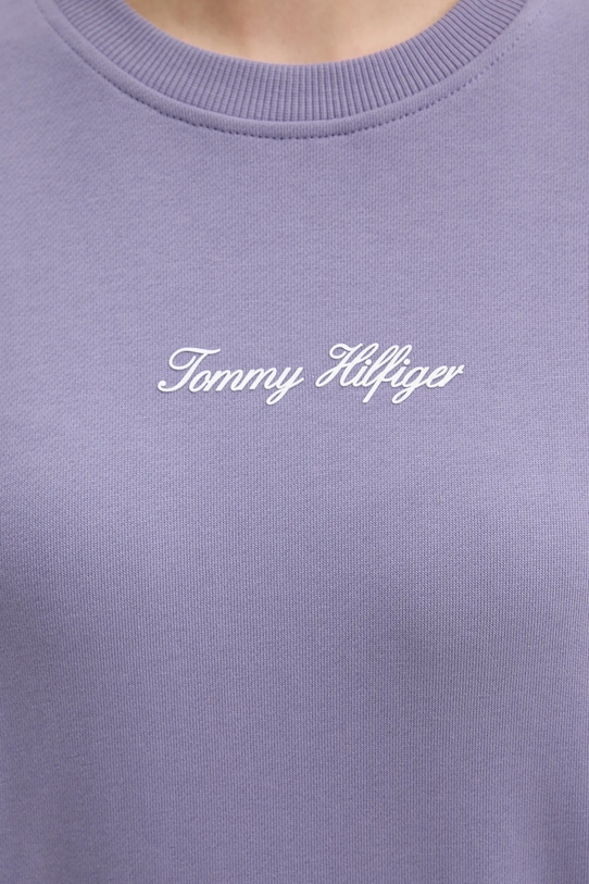 Βαμβακερή μπλούζα Tommy Hilfiger WW0WW48269 μωβ