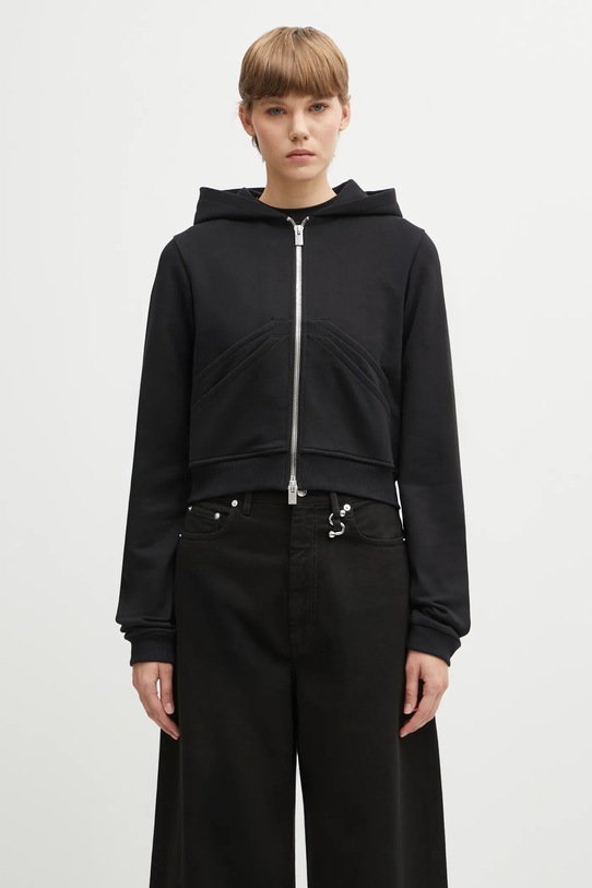 Heliot Emil bluza bawełniana z kapturem czarny AW25.W.13.085.BLK01