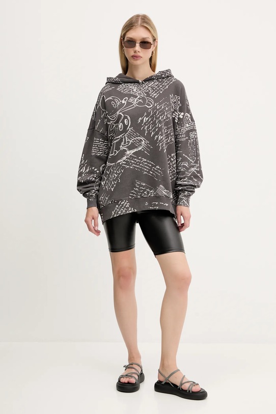 Desigual bluza bawełniana LETTERS MICKEY 25WWSK03 szary AW25