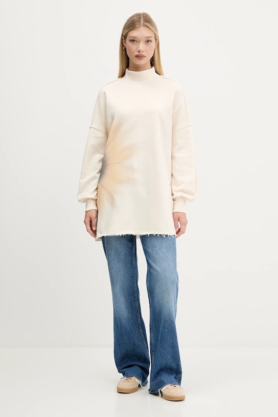 Bavlněná mikina Desigual FLOR 25WWSK10 béžová AW25