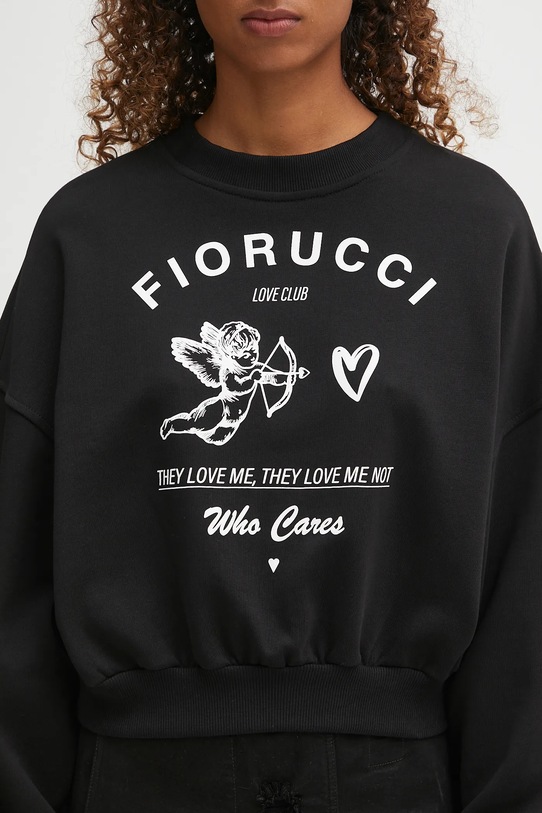 Fiorucci bluza bawełniana Cupid Love Club Print Cropped czarny W02FPSCR269CJ05BK01