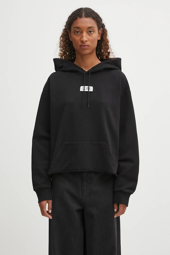 MM6 Maison Margiela bluza bawełniana x MM6 Wardro z kapturem czarny S52GU0234.M25025.900