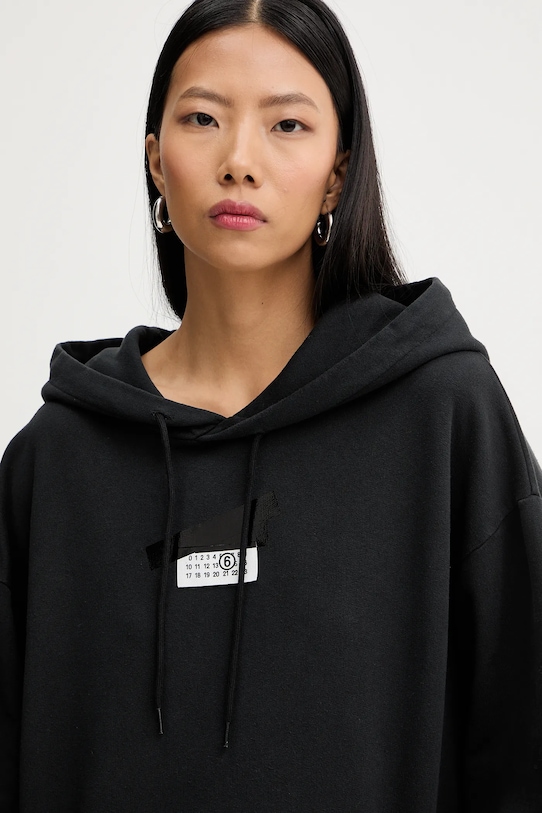 MM6 Maison Margiela bluza bawełniana czarny S62GU0142.M25024.899