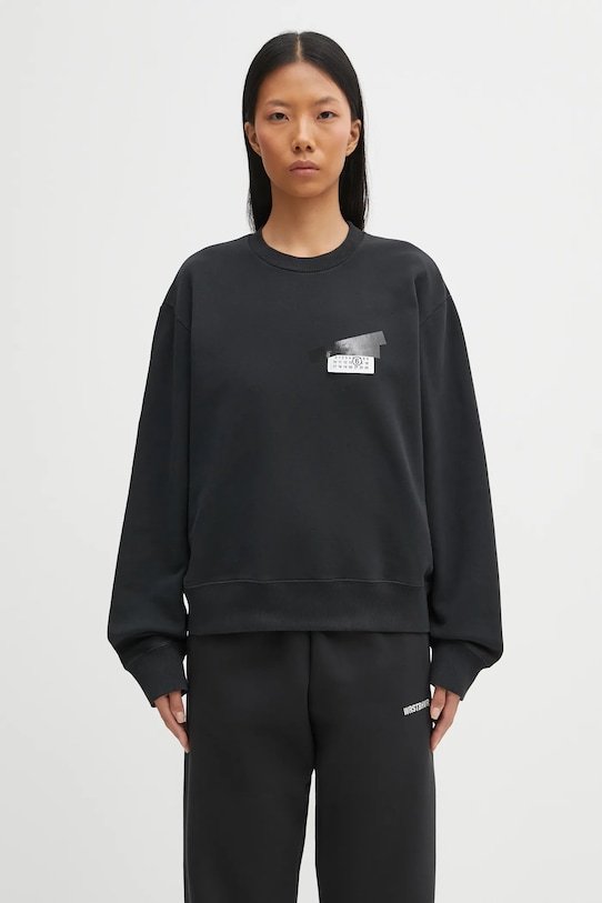 MM6 Maison Margiela bluza bawełniana nadruk czarny S62GU0143.M25024.899