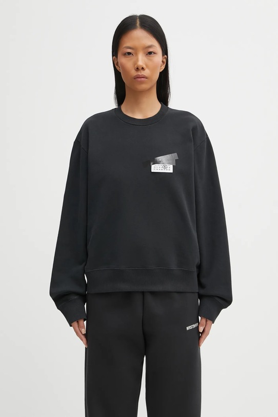 MM6 Maison Margiela bluza bawełniana bawełna czarny S62GU0143.M25024.899