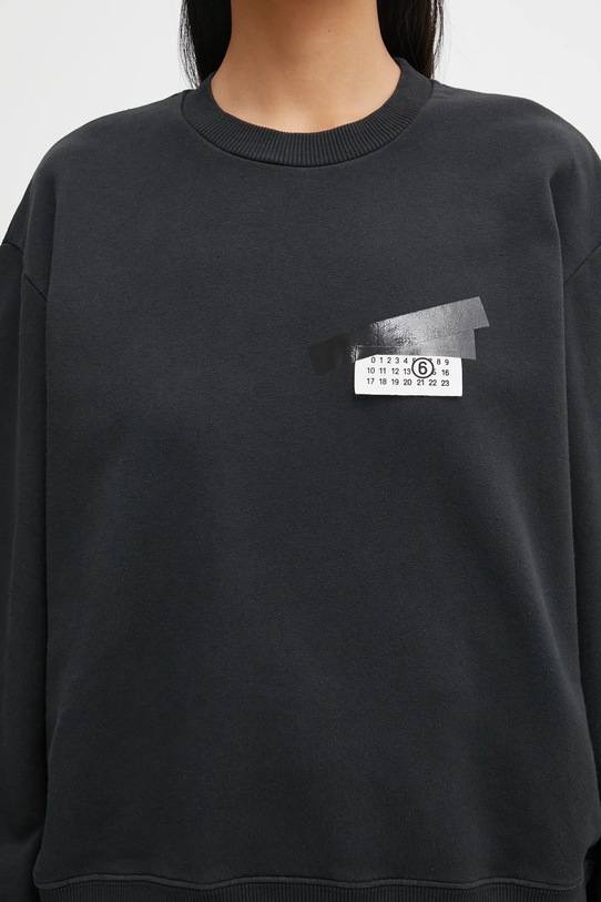 MM6 Maison Margiela bluza bawełniana czarny S62GU0143.M25024.899