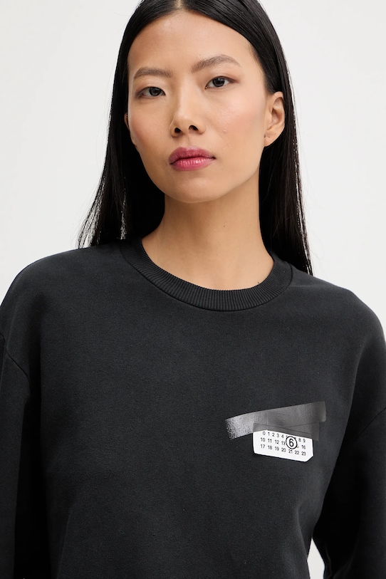 MM6 Maison Margiela bluza bawełniana czarny S62GU0143.M25024.899