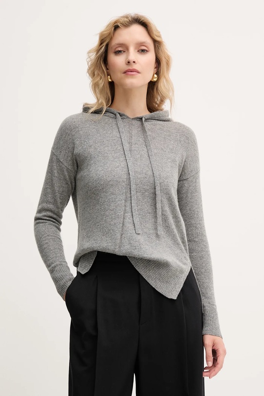 Marella sweter z domieszką wełny Emme by Marella wiązany szary 2525366011200