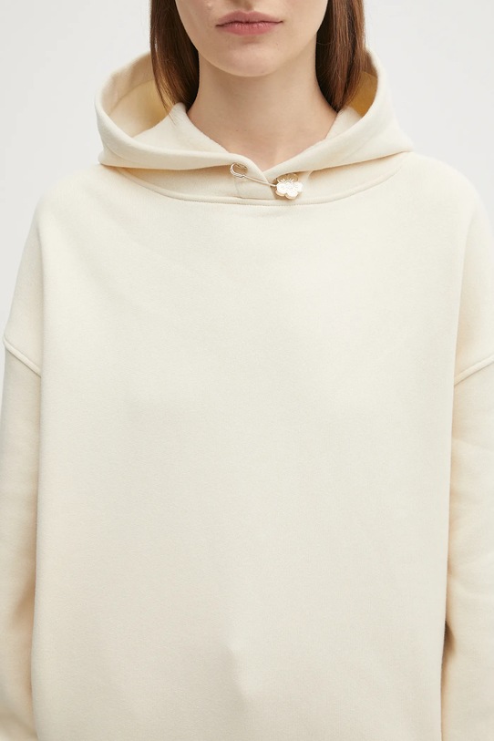 Kenzo bluza bawełniana Gots Oversize With Boke Pin beżowy FF62HO4524MB