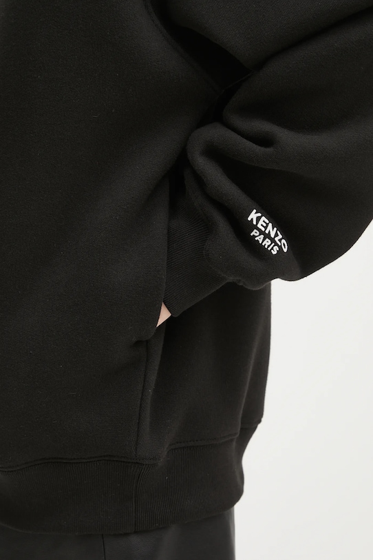 Kenzo bluza bawełniana Gots Oversize With Boke Pin FF62HO4524MB czarny