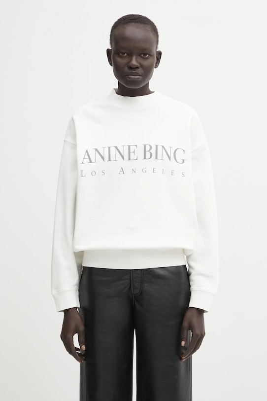 Anine Bing bluza bawełniana jaci nadruk biały A.08.10134