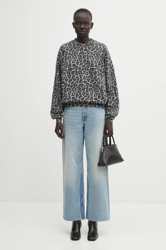 Anine Bing bluza bawełniana miles A.08.11404 szary