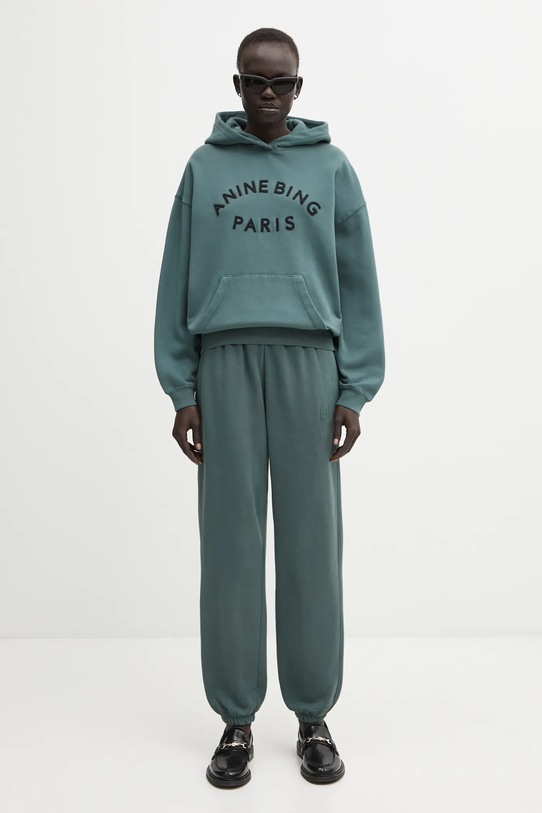 Anine Bing bluza bawełniana harvey A.08.11526 zielony