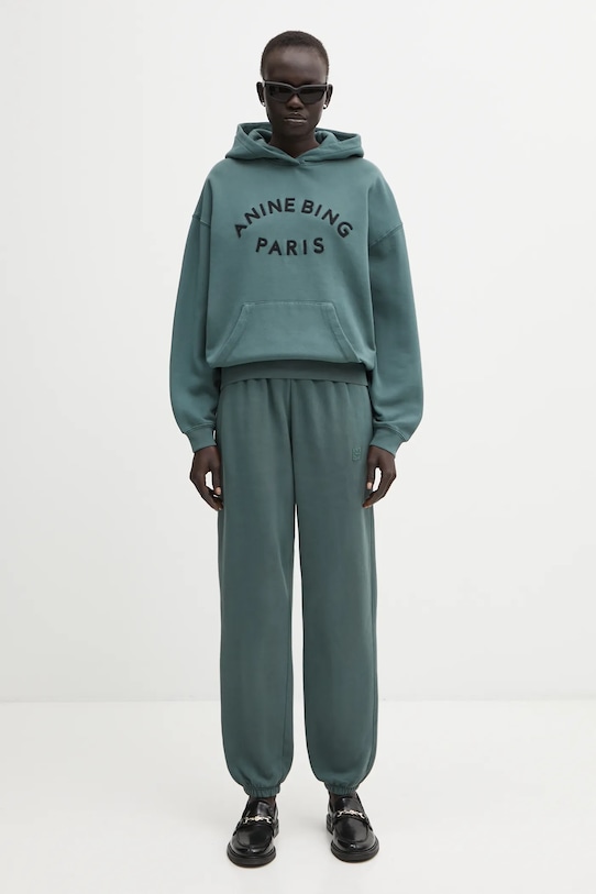 Anine Bing bluza bawełniana harvey A.08.11526 zielony